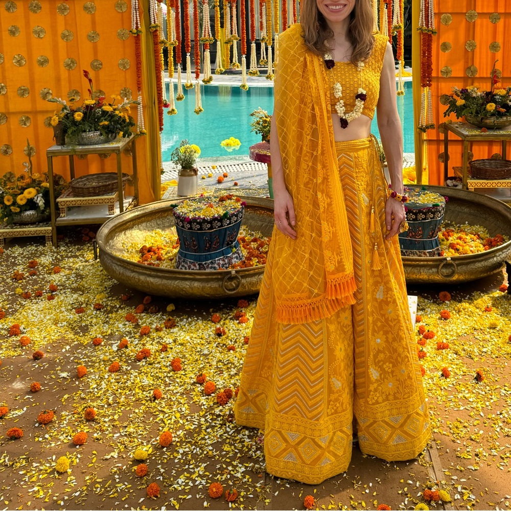 Handmade Yellow Lehenga Choli Haldi